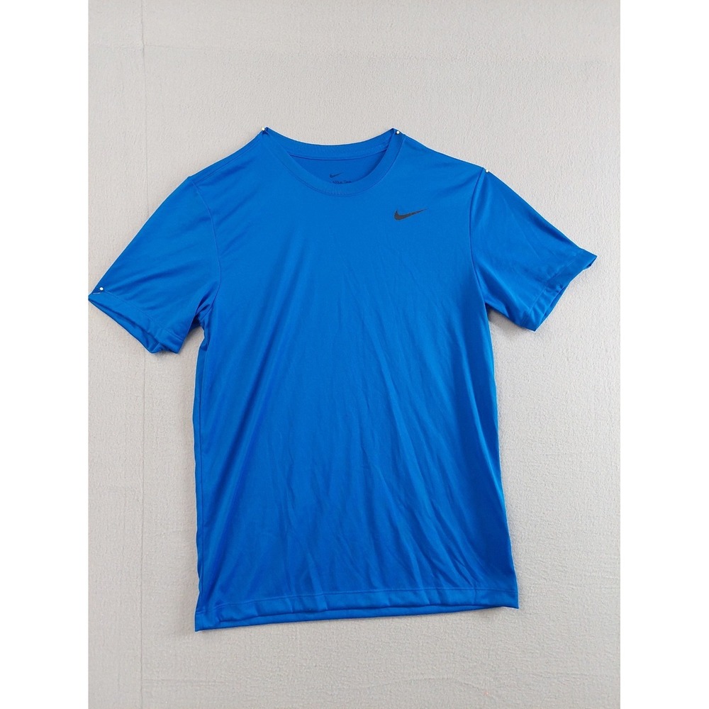 Nike Men Athletic T Shirt S Blue Dri Fit Gym Workout Short Sleeve Crew Neck